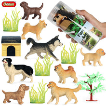 Load image into Gallery viewer, Mini Dog Toy Model Barrel Golden Retriever Shiba Inu Husky Set Cake Car Decoration Children's Educational Toys
