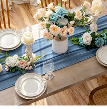 Load image into Gallery viewer, Chiffon table runner white wedding simple hotel table Party party decoration tablecloth Table Runner
