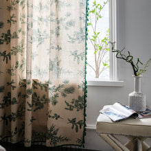 Load image into Gallery viewer, Cotton and Linen Curtain Printed Green Pine Fruit Bed &amp; Breakfast Curtain Half Shade Kitchen Door Curtain
