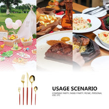 Load image into Gallery viewer, Stainless Steel Tableware Set Portuguese Steak Knife, Fork and Spoon 5 Components 30-Piece Set Color Box Packaging
