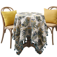 Load image into Gallery viewer, Embroidery Tassel Flower Cloth Tablecloth round Tablecloth
