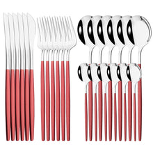 Load image into Gallery viewer, Stainless Steel Tableware 24-Piece Set Bright Portuguese Western Food Gold Knife, Fork and Spoon I
