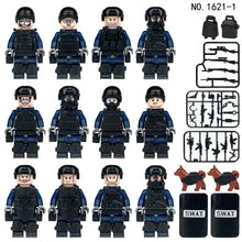 Load image into Gallery viewer, 12pcs/Set Tigercat SWAT Doll Toy Small Particle Doll Model Children Assembling Building Blocks Toy Weapon Pieces Shield Accessories

