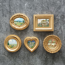 Load image into Gallery viewer, Retro Golden Resin Small Photo Frame Wall-Mounted Photo Wall Creative Art Simple American Pastoral Style
