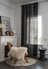 Load image into Gallery viewer, Cotton and Linen Curtain Living Room Bedroom Decoration Style Black and White Printed Bay Window Curtain
