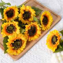 Load image into Gallery viewer, 5pcs/Set Simulation Sunflower European Latin Fake Flower Single SUNFLOWER Pastoral Style Bridal Bouquet Bunches
