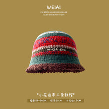 Load image into Gallery viewer, Winter colorful christmas hat vintage knitted wool hat warm plush bucket hat
