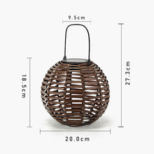 Load image into Gallery viewer, Outdoor Decoration Projection Lamp Rattan round Lantern Ambience Light Solar Garden Lamp

