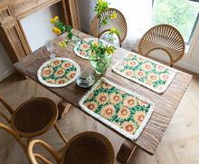 Load image into Gallery viewer, Tassel round flower placemat table towel kitchen table cloth decoration dining room long table mat
