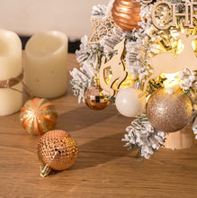 Load image into Gallery viewer, 45cm White Snow Spray Christmas Tree Desktop with Lights Christmas Decorations
