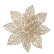 Load image into Gallery viewer, 12pcs/Set Christmas Tree Decorative Flowers Double-Layer Hollow Artificial Flowers
