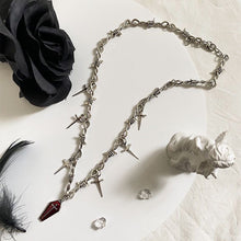 Load image into Gallery viewer, Yk2 Hot Girl Style Dark Coffin Cross Sword Thorn Necklace Harajuku Style Hip Hop Necklace
