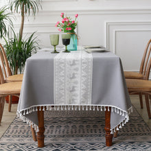 Load image into Gallery viewer, Christmas Elk Pattern Cotton Linen Dustproof Tablecloth
