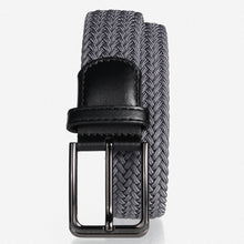 Load image into Gallery viewer, In Stock 3.4cm Elastic Woven Belt Men's Punch-Free Elastic Canvas Belt Young Students Pin Buckle Belt
