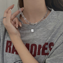 Load image into Gallery viewer, INS Style Titanium Steel Double-Layer Necklace Hip Hop Men's and Women's T-shirt Accessory Chain
