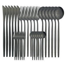 Load image into Gallery viewer, Stainless Steel Tableware Knife, Fork and Spoon 30-Piece Set Hotel Portugal Knife, Fork and Spoon Fruit
