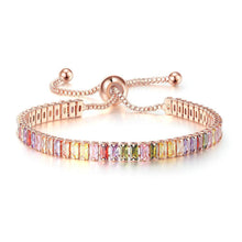 Load image into Gallery viewer, European and American Color Zircon Bracelet Female Fully-Jeweled Crystal Tennis Birthday Bracelet
