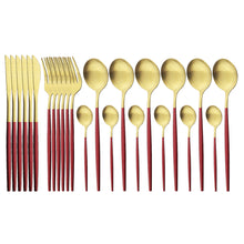 Load image into Gallery viewer, Matte Portugal Stainless Steel Knife, Fork and Spoon Western Food/Steak Knife and Fork Dessert Spoon Fork Tableware
