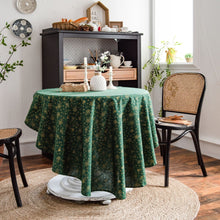 Load image into Gallery viewer, Cotton Linen Tablecloth Green Pine Branch Printed Tablecloth Korean Napkin Printed Coffee Table Cloth
