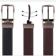 Load image into Gallery viewer, Convenient Rotating Pin Buckle Pu Belt Men's Business Litchi Pattern Two-Color Belt
