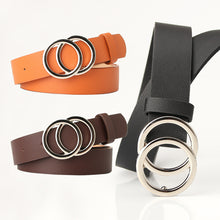 Load image into Gallery viewer, Women's Cross-Border Trendy Double Ring Buckle Belt Fashionable Simple Women's Ins Style Wide Belt
