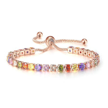 Load image into Gallery viewer, European and American Color Zircon Bracelet Female Fully-Jeweled Crystal Tennis Birthday Bracelet
