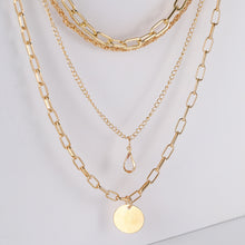 Load image into Gallery viewer, Metal Necklace Multi-Layer Twin Necklace Women's Trendy Water Drop Pendant Clavicle Chain

