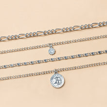 Load image into Gallery viewer, New Necklace Punk Coin Pendant Metal Exaggerated Thick Chain Multi-Layer Necklace
