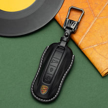 Load image into Gallery viewer, For Porsche Cayenne Taycan Key Cover Panamera Macan718/911 Car Key Protective Shell Genuine Leather Bag
