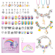 Load image into Gallery viewer, Cartoon Unicorn Children Crystal Creative DIY Handmade Bracelet Wax Rope Necklace
