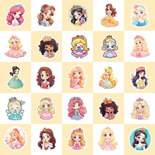 Load image into Gallery viewer, 50 Cartoon Skirt Girl Princess Stickers Kindergarten Children's Toy Graffiti Girl Beautiful Princess Stickers
