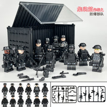 Load image into Gallery viewer, Children's Particle Building Blocks Toys Container Special Police Man Dog Shield Building Blocks Toys
