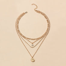 Load image into Gallery viewer, New Necklace Punk Coin Pendant Metal Exaggerated Thick Chain Multi-Layer Necklace
