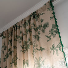 Load image into Gallery viewer, Cotton and Linen Curtain Printed Green Pine Fruit Bed &amp; Breakfast Curtain Half Shade Kitchen Door Curtain
