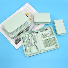 Load image into Gallery viewer, Stainless Steel Nail Clippers Manicure Set Nail Art Pedicure Scissors Tool Zipper 22 Pcs Set Fingernail Maintenance Kit
