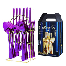 Load image into Gallery viewer, Product Stainless Steel Tableware 24-Piece Set 1010 Four Main Pieces Knife, Fork and Spoon
