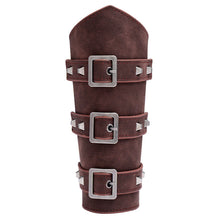 Load image into Gallery viewer, Men's Leather Wristband Hand Guard Personality Wide Leather Punk Riding Arm Guard
