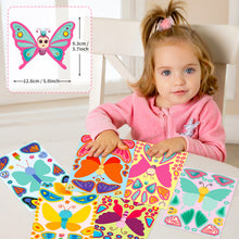 Load image into Gallery viewer, 6 Sheets/Pack Decorative Butterfly Face Changing Stickers Children Butterfly DIY Puzzle Stickers
