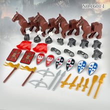 Load image into Gallery viewer, Medieval Knight Equipment Upgrade Package 1601 Accessories Model Children Assembling Building Blocks Toy Soldier
