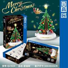 Load image into Gallery viewer, QL1023-1024 Christmas Tree Rotating Music for the Elderly Assembling Small Particles Building Blocks Toys Children Gifts
