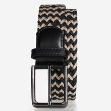 Load image into Gallery viewer, In Stock 3.4cm Elastic Woven Belt Men's Punch-Free Elastic Canvas Belt Young Students Pin Buckle Belt
