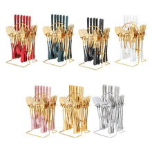 Load image into Gallery viewer, Stainless Steel Tableware Set Western Tableware Knife, Fork and Spoon 24-Piece Set

