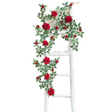 Load image into Gallery viewer, Artificial Rose Vine Indoor Home Decoration Fake Flower Rattan Wall Hanging Green Plant
