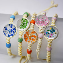 Load image into Gallery viewer, Dried Petal Braided Rope Bracelet Female Stretch Japanese and Korean Girlfriends Carrying Strap Children
