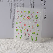 Load image into Gallery viewer, Nail Sticker Adhesive Ins Chinese Style Winter Lunar December Plum Blossom Red 5d Nail Stickers
