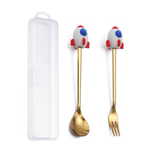Load image into Gallery viewer, Q Christmas Dessert Spork Set Cute Doll Dessert Spoon Cartoon Tableware Fruit Fork Portable Coffee Spoon
