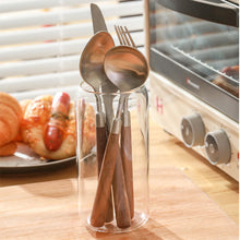 Load image into Gallery viewer, 4pcs/Set Walnut Wooden Handle Knife and Fork Japanese Retro Western Food Tableware Set
