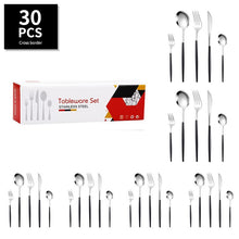 Load image into Gallery viewer, Stainless Steel Tableware Portuguese Knife and Fork 30-Piece Set Western Food Golden Steak Knife, Fork and Spoon Light Luxury Gift Set

