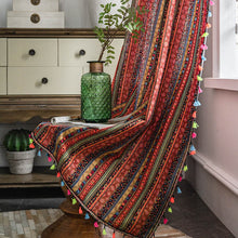 Load image into Gallery viewer, Bohemian Ethnic Style Cotton and Linen Printing Soundproof Shading Partition Curtain Bay Window Cloth
