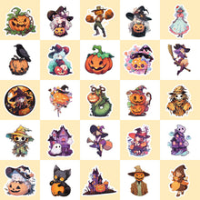 Load image into Gallery viewer, 50pcs Children's Cartoon Graffiti Halloween Stickers Pumpkin Ghost Witch Bat Halloween Carnival Stickers
